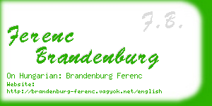 ferenc brandenburg business card